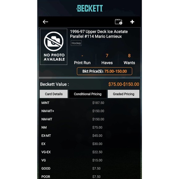 Mario Lemieux Acetate Parallel 1996-97 Upper Deck Ice #114 SSP - Picture 3 of 3